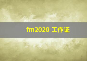 fm2020 工作证